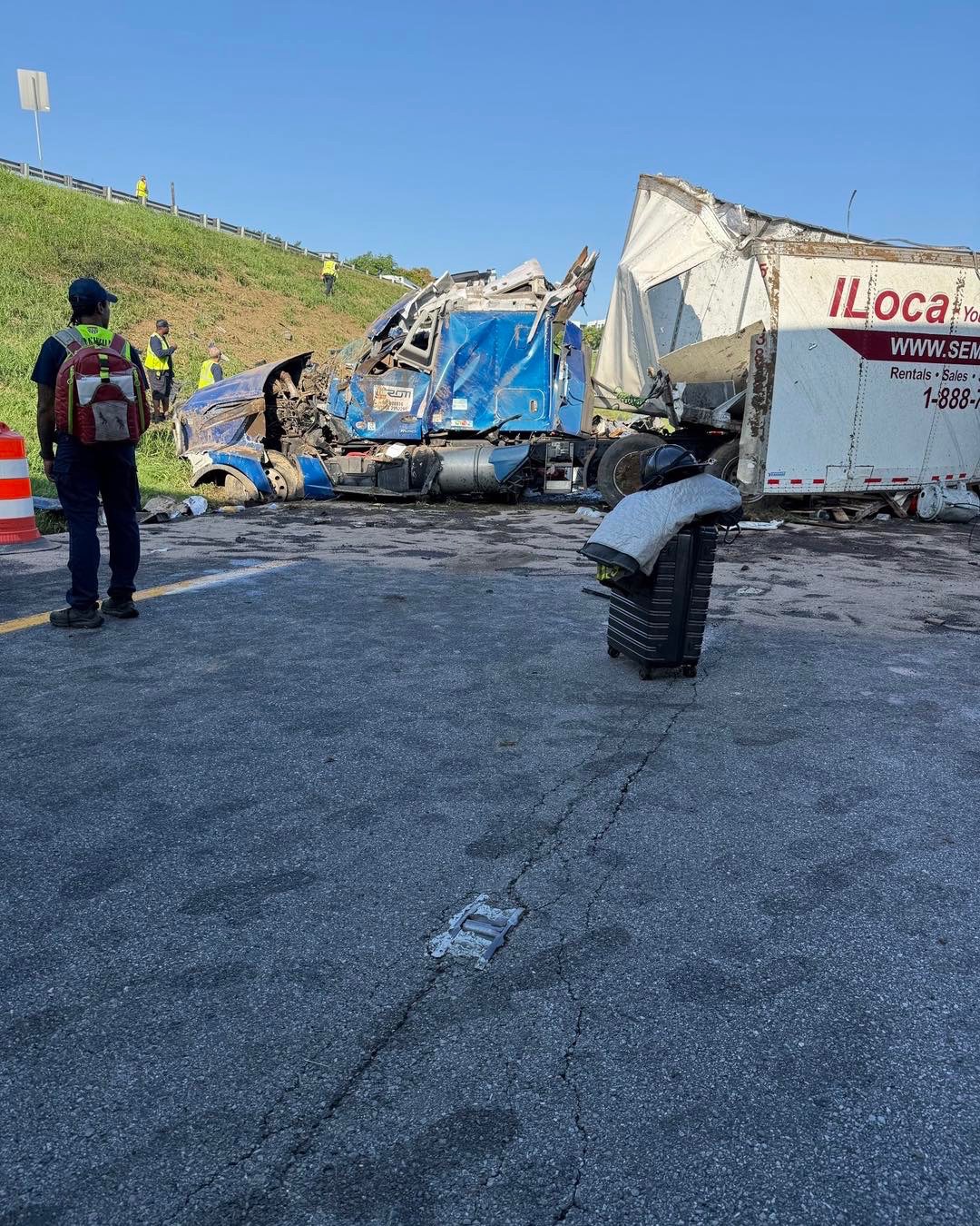 I-40 Remains closed after semi overturns near downtown Nashville