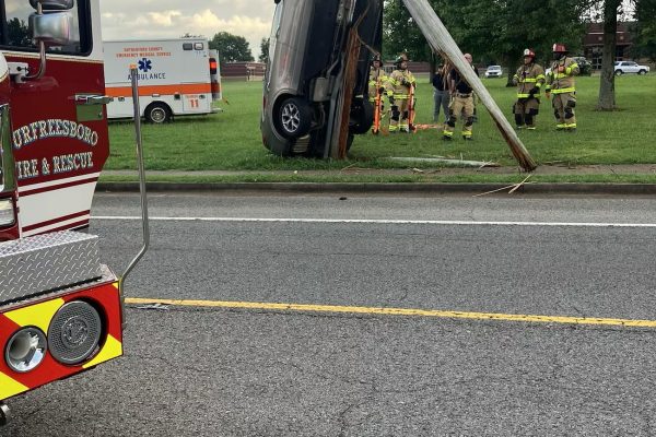 Driver escapes injury after car crashes into utility pole
