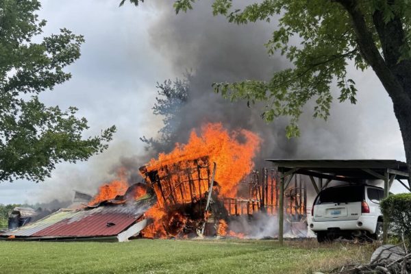 Fire consumes unoccupied farmhouse in Lyon County