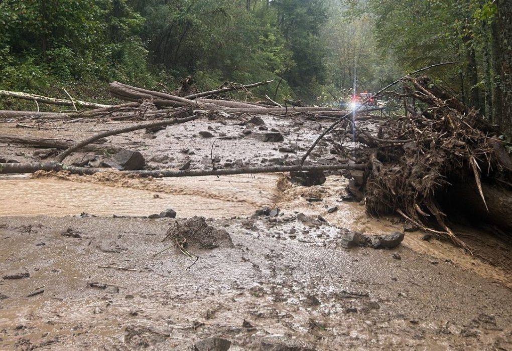 Flooding and rockslide disrupt travel in Sevier County