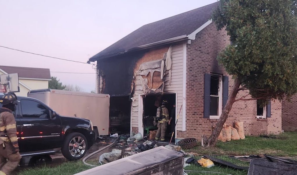 Family safe after garage fire in Clarksville